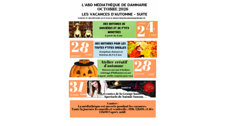 Dernière minute - 2ème semaine des vacances d'automne